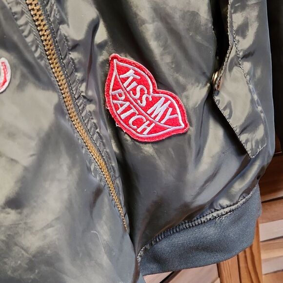 Ci Sono Originals Olive Green Orange Jacket Patches Women Size S Polyester - Picture 4 of 6